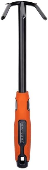 BLACK+DECKER Double Hoe - 3 Prong and Heel - 30cm - Ergonomic Handle - Black/Orange