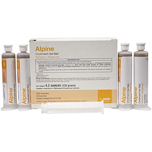 BASF Alpine Rotation 2 Cockroach Gel Bait Roach Killer for Indoor or Outdoor Infestation Control, Syringe Applicator 30 gram, 4 Pack