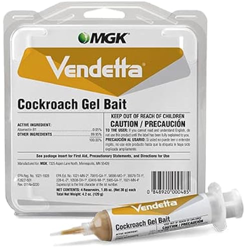 MGK Vendetta® Plus Cockroach Gel Bait | Odorless German Roach Killer That Fits Standard Bait Guns | German Cockroach Killer | Indoor Home, Commercial, Industrial Use | 4 x 30 Gram Tubes