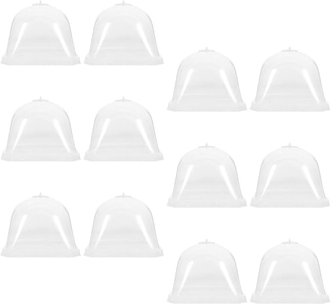 SUPVOX 12pcs Greenhouse Humidity Dome Covers for Flower Pots and Cloche Square Shape Design for Optimal Plant Growth and Easy Observation