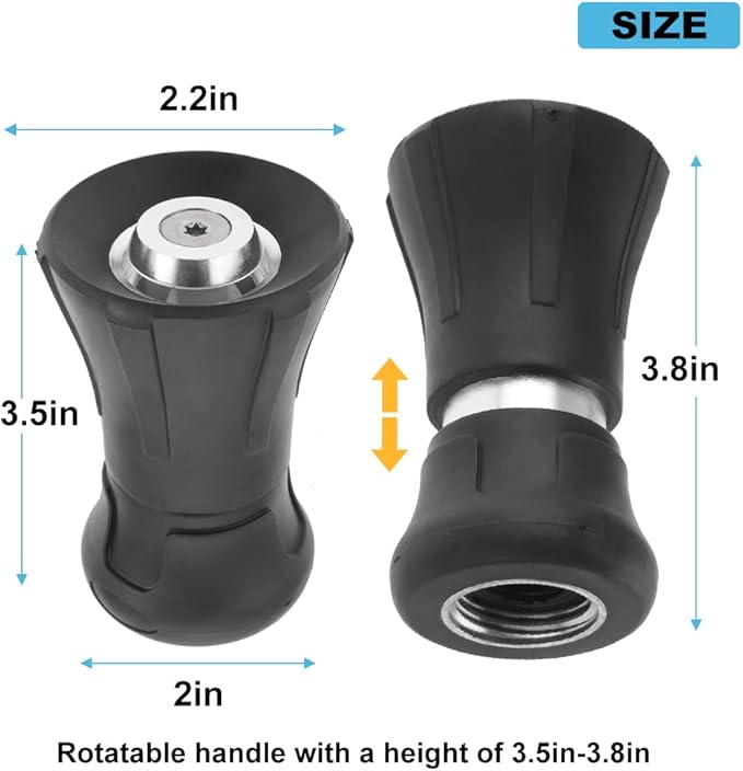 Fireman Hose Nozzle, 3/4" Garden Hose Nozzle, High Pressure Sprayer Nozzle for Car Washing, Patio Cleaning, Watering Lawn and Garden, Universal Fit Garden Hoses Black