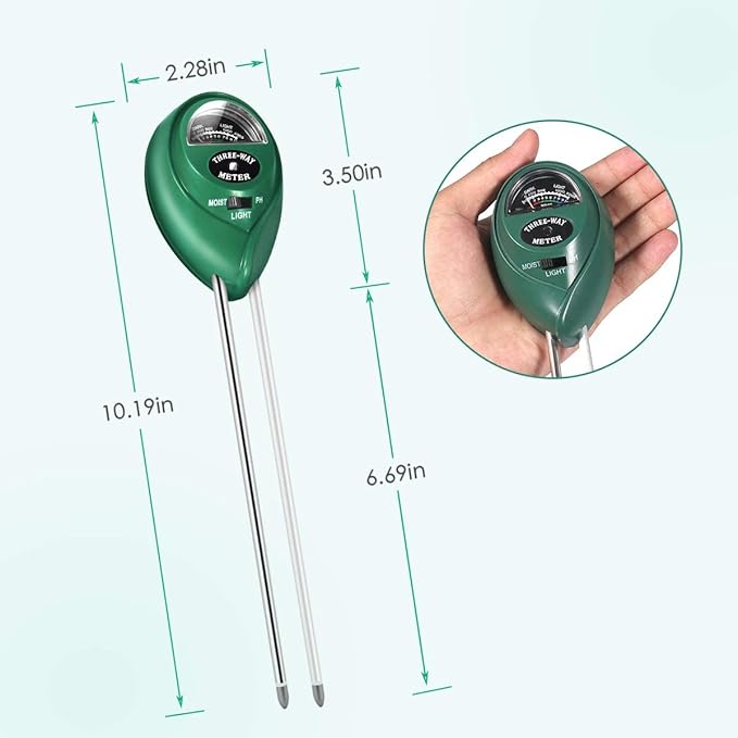 Moisture Meter for House Plants, Soil PH Meter Indoor & Outdoor, Soil Moisture Meter for Plant, Soil Test Kit Plant Water Meter for Garden
