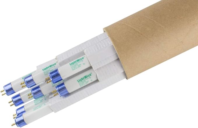 LightWise LWF54T5HO865 8pack 4 FT 6500K T5 HO Fluorescent Grow Light Bulbs (8, 6500k - Blue - Veg)