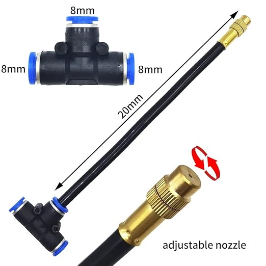 360° Adjustable Drip Irrigation System Garden Watering Atomizing System with 10 Nozzles, 32.8FT Automatic Drip Sprinkler System for Greenhouse, Yard, Lawn, Plants, Garden, Raised Bed, 5/16 inch Hose