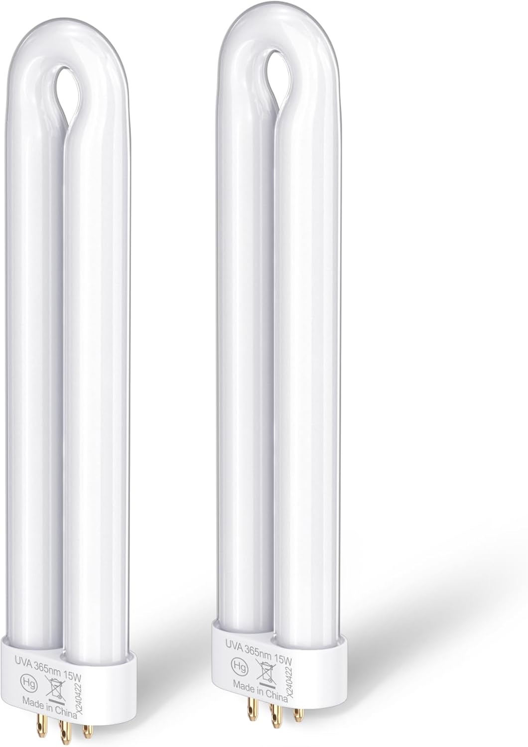 Klahaite Replacement Light Bulb Bug Zapper 15W Bug Light Bulbs for K15, X3,T6, T8, T9 Bug Zapper Outdoor 4-Pin Base U Shaped Twin Tube Bulb for Outdoor Mosquito Zapper