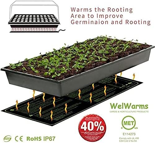 New Plant Heating Mat, Seedling Heat Mat, Waterproof Nursery Heating Mat, Digital Thermostat (20in10in)