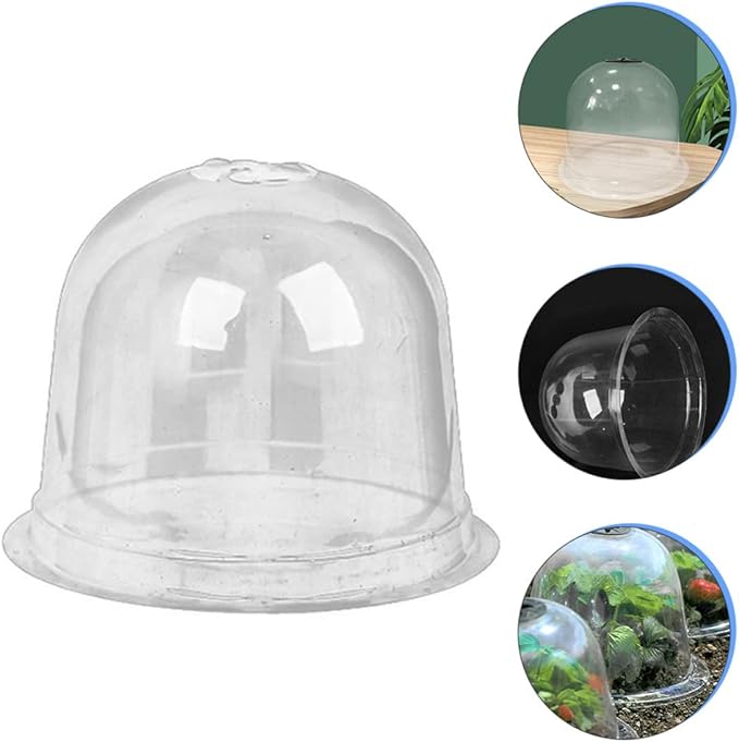 Happyyami Reusable Transparent Garden Cloches Plant Dome Cover for Outdoor Indoor Protection Greenhouse for Season Extension Easy to Install Plant Protector
