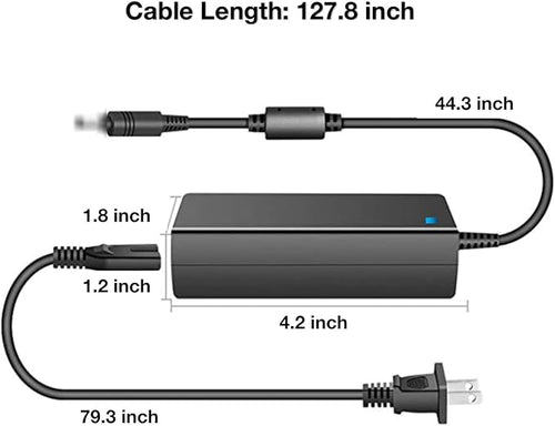 (10Ft Extra Long) AC/DC Adapter Replacement for Worx WA3218 PowerTank Cordless Lawn Mower Electric Grass Cutting Lawnmower Charger Power Supply Cord