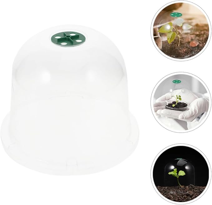 HANABASS 3 Pcs Garden Cloche for Plants Humidity Dome Plant Protector Covers with Ventilation Holes Transparent Plastic Dome for Plants