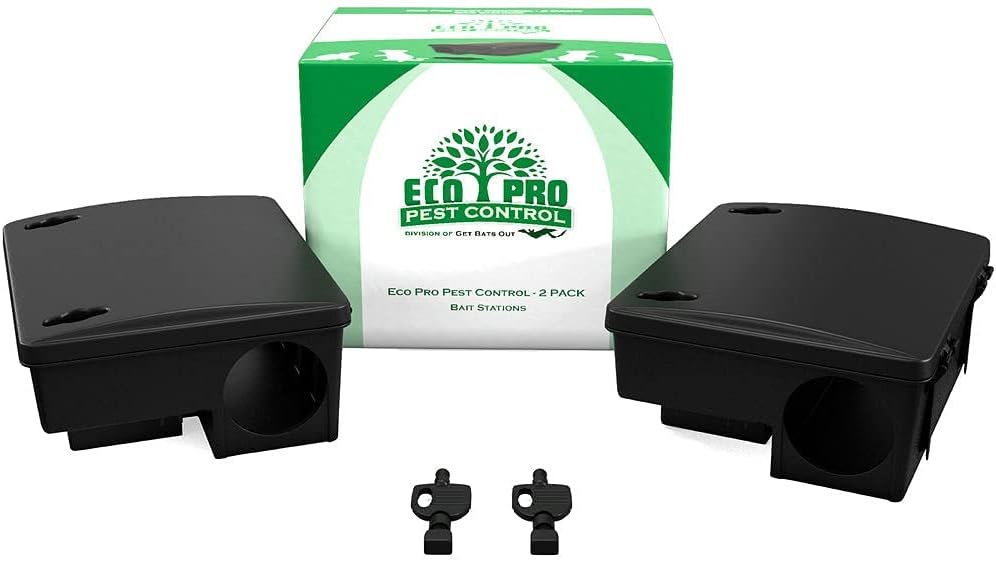 Mouse Bait Station | 4-Pack Indoor & Outdoor Mouse Bait Stations | Bait (Not Included) is Secured by Lock & Key | Pet & Child-Safe Alternative to Mouse Traps | for Mice Only - Small Size