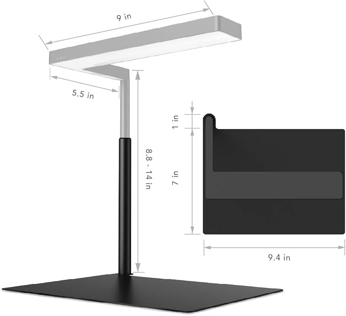 ONF Extension Stand Holder for Flat Nano or Flat Nano Plus Aquarium LED Light, Fish Tank Plant Lamp, Adjustable Tank Mount, Extendable Bracket Fixture Kit (not Including The lamp) (Black)