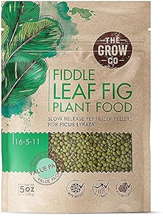 Fiddle Leaf Fig Tree Plant Food - Slow Release Fertilizer Pellets for Potted Figs - Steady Nutrients to Grow Healthy Indoor and Outdoor Ficus Plants (5 oz)