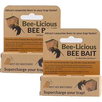 Best Bee Brothers, Bee-Licious Carpenter Bee Bait, All-Natural Pheromone Lure, 10 ml Squeeze Tube, 2-Pack