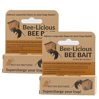 Best Bee Brothers, Bee-Licious Carpenter Bee Bait, All-Natural Pheromone Lure, 10 ml Squeeze Tube, 2-Pack