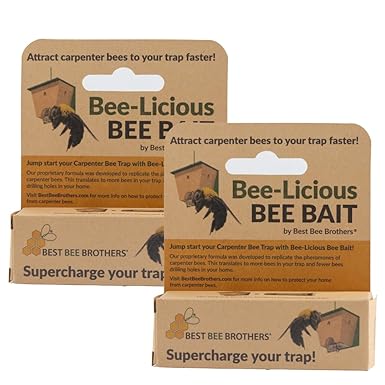 Best Bee Brothers, Bee-Licious Carpenter Bee Bait, All-Natural Pheromone Lure, 10 ml Squeeze Tube, 2-Pack