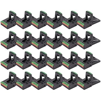 JT Eaton 409 Jawz Indoor Plastic Mouse Trap for Solid or Liquid Bait, Instant Kill Mouse Traps, No-Touch Disposal with Trap Set Indicator 24-Pack