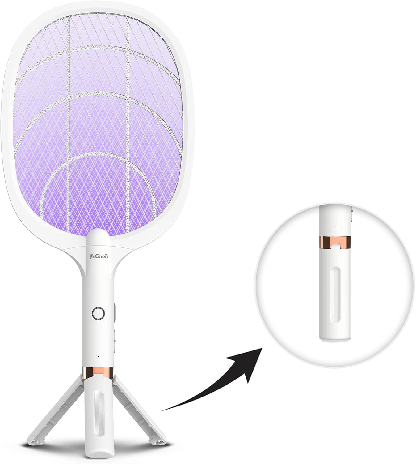Electric Fly Swatter Racket, Rechargeable Fly Zapper - 4000 Volt, Exclusive 2-in-1 Bug Zapper Racket - USB Charging, 1800mAh Li-Battery, Indoor & Outdoor Use, Black, 2 Packs