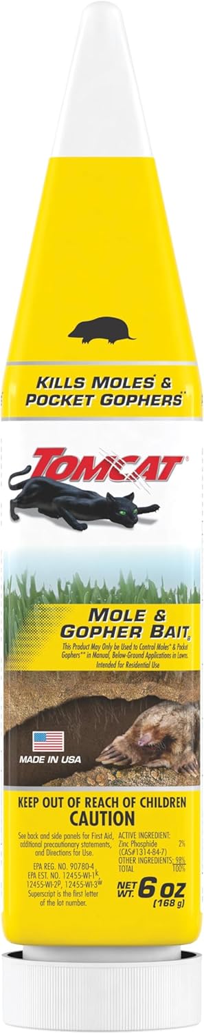 Tomcat Mole Killer(a), Ready-to-Use Worm Bait Strips that Mimic Earthworms, Kills Moles in One Feeding, 10 pk.