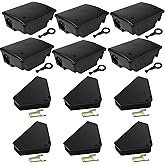 12 Pack Key–Required Rat Bait Stations & Mouse Bait Stations – 6 Large & 6 Compact, Lockable Weather–Resistant Plastic for Indoor & Outdoor – Keeps Children & Pets Safe