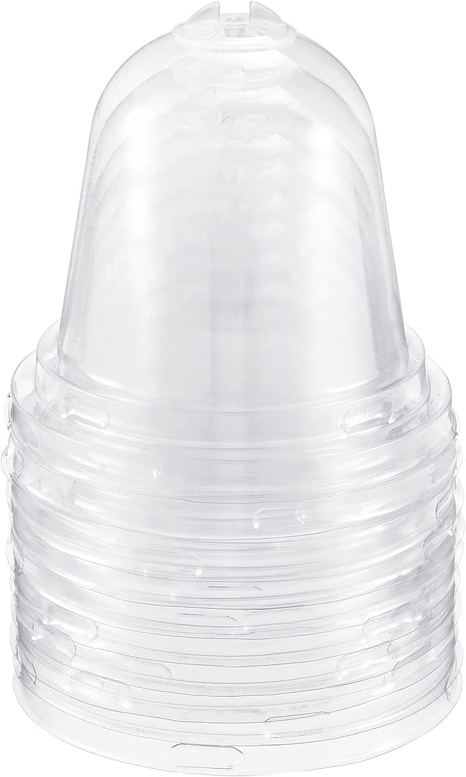 PATIKIL 3.4" Plant Humidity Dome, 10Pcs Round Plastic Garden Cloche Dome Plant Cover Reusable for Outdoor Frost Freeze Protection Mini Greenhouse, Clear 8.8cm