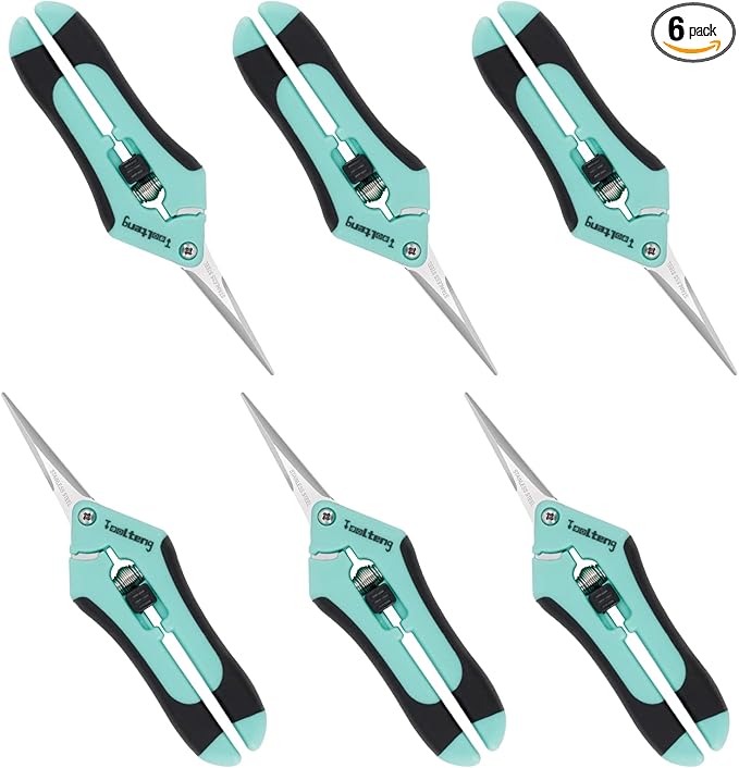 6 Packs Pruning Shears, Garden Trimming Scissors, Gardening Hand Pruning Snips, Titanium Coated Precision Bonsai Pruning Shears, Convenient and Efficient Flower Cutters (Blue)