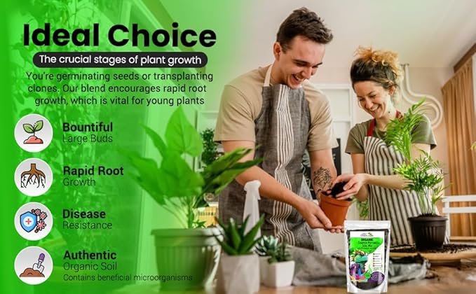 Organic Seed Starter Soil – Seed Starting Mix with Mycorrhizal Fungi – Natural Root Stimulator – Potting Soil for Vegetables and Herbs (4 QUARTS)