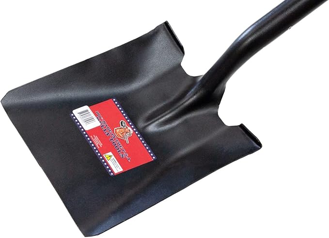 BULLY TOOLS Square Point Shovel – 14-Gauge Heavy Duty Steel Blade with Long Fiberglass Handle, Durable for Snow Removal, Gardening, Landscaping, & Outdoor Use, Ergonomic Grip - 100% Made in The USA