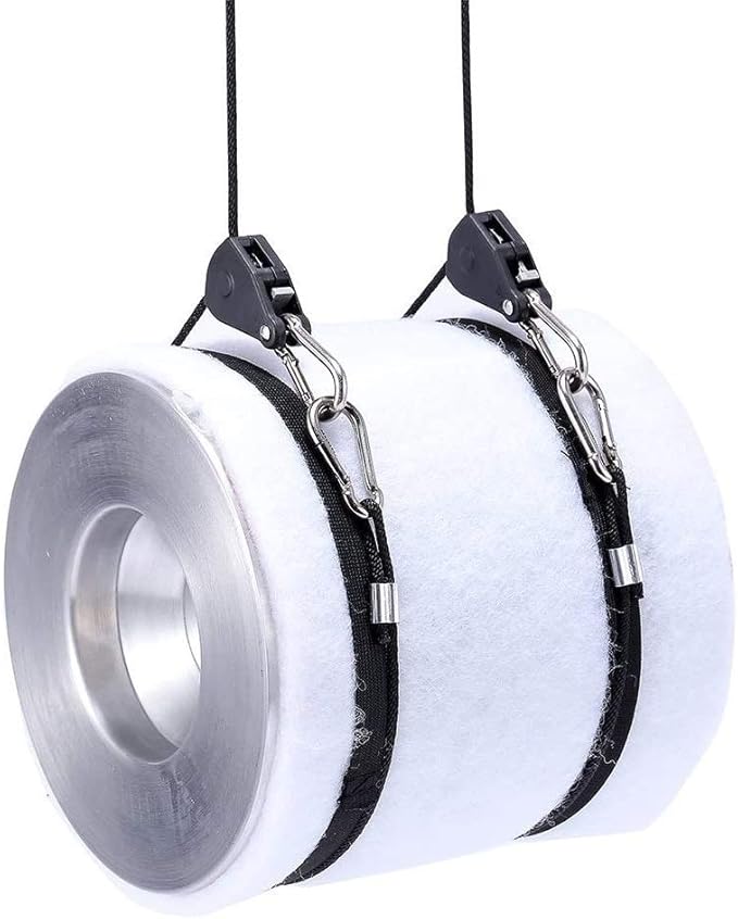 iPower 4-Pair 1/8 Inch Adjustable Heavy Duty Rope Clip Hanger Reinforced Metal Internal Gears 8-Feet Long 150lbs Weight Capacity