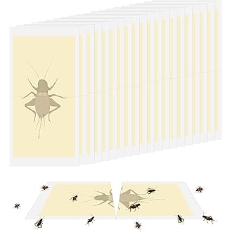 LULUCATCH Cricket & Insect Glue Traps 24 Pack, Adhesive Bug Catcher, Pre-Baited Spider Scorpion Trap, Non-Toxic Glue Boards Indoor for Home Catching Bugs,Small Mice & Rodents, Pet Safe Pest Control