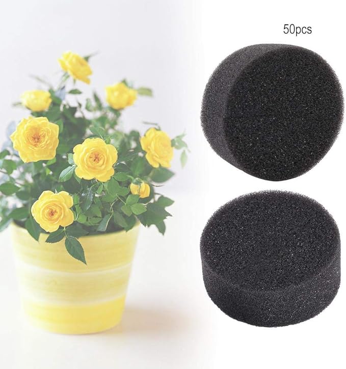 Fdit Hydroponic Sponge Seedling Planting, Soilless Cultivation, 50 PCS, Black, Polyester Material, 45x20mm