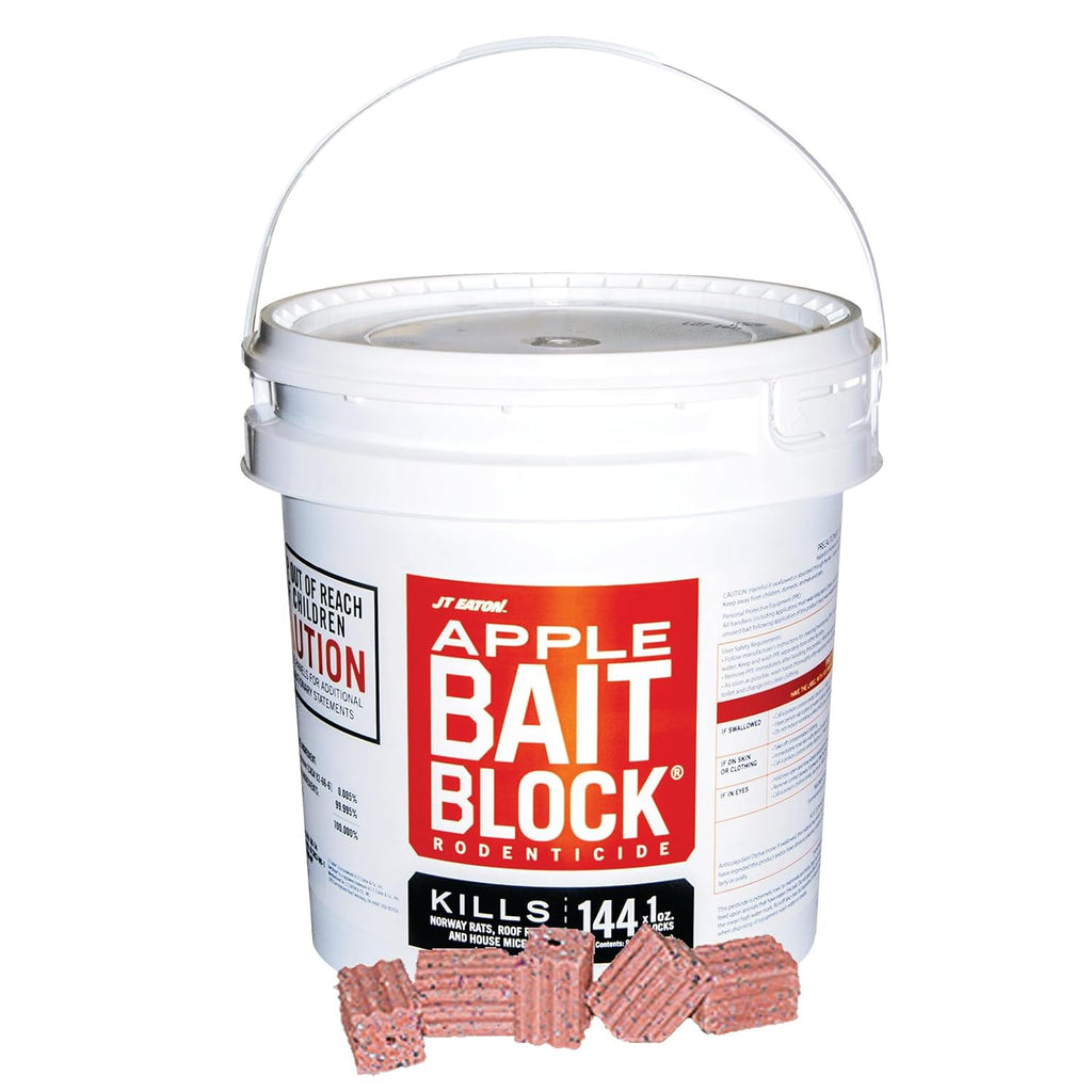 Bait Block Apple Flavor Rodenticide – 9 lb. Pail – Effective Rodent Control Bait Blocks – Long-Lasting and Easy to Use