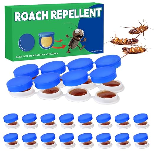 16PCS Roach Bait & Killer, Roach Repellent Stations for Nest Repellent of Indoor Infestations, Effective Solution for Small to Large Cockroaches, Easy to Use, Ideal for Hidden Areas