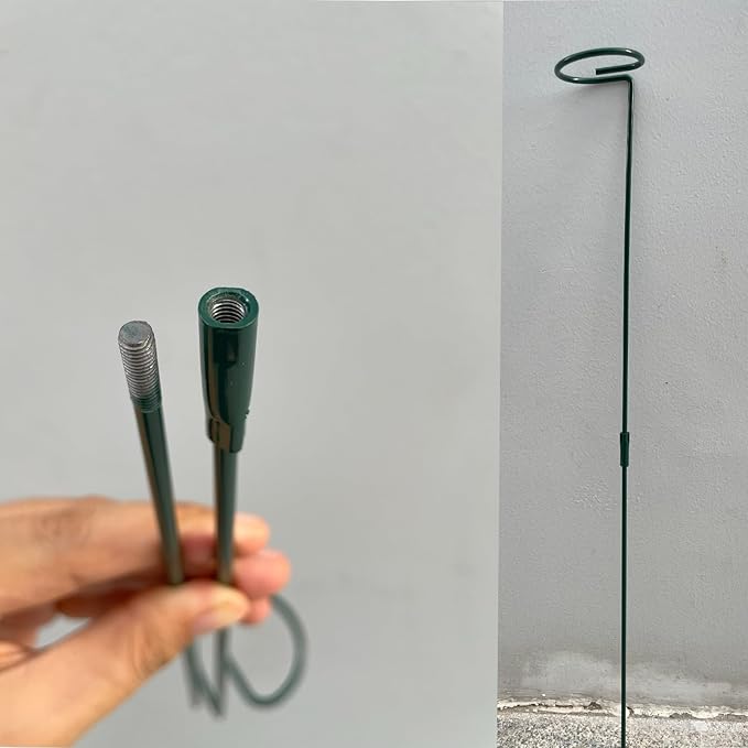 10 Pack Plant Support Stakes, 24 Inch Tall Garden Plant Stakes and Supports, Plant Sticks for Indoor Outdoor Single Stem Flower Peony, Orchid, Lily, Amaryllis, Rose, Tomato Pepper Plants Supports