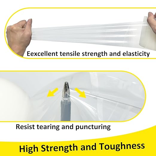 Greenhouse Repair Tape, 6 mil 6" x 108' Greenhouse Tape, Heavy Duty UV Resistant Clear Greenhouse Sheeting Coverings Film Tape for Seaming and Sealing (6" x 108')