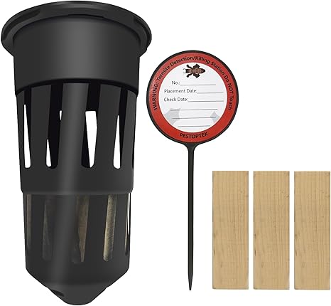 6 Pack Termite Monitoring Bait Stations, Compatible with Trelona Termite Bait, Included Wood Blocks for Garden, Farms, Detects Termite Activity (NO TERMITICIDE Included)