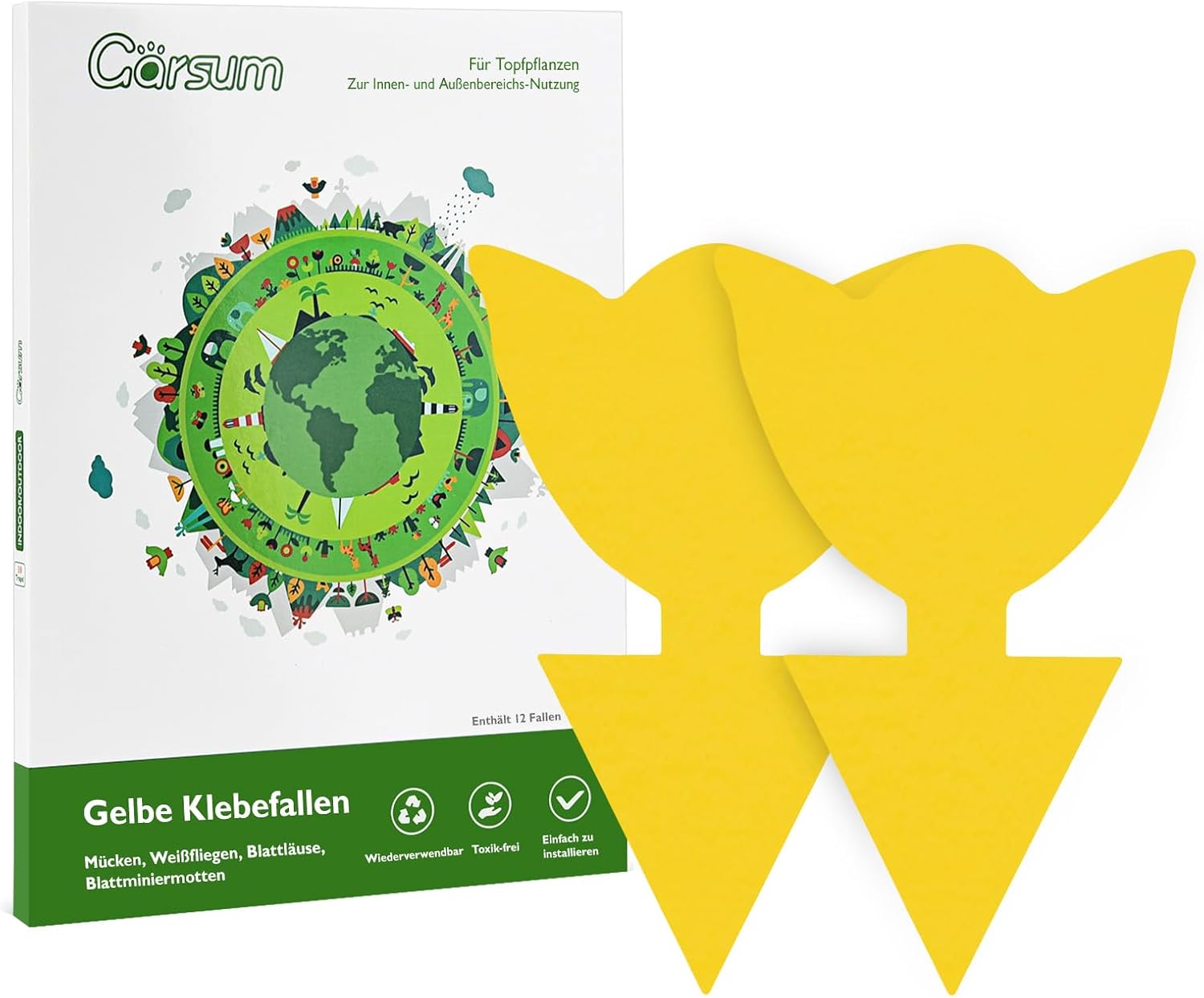 Garsum Fruit Fly Sticky Trap for Indoor and Outdoor, 36 Pack Fungus Gnat Killer for Houseplant,Mosquitos, Flying Insect, White Flies