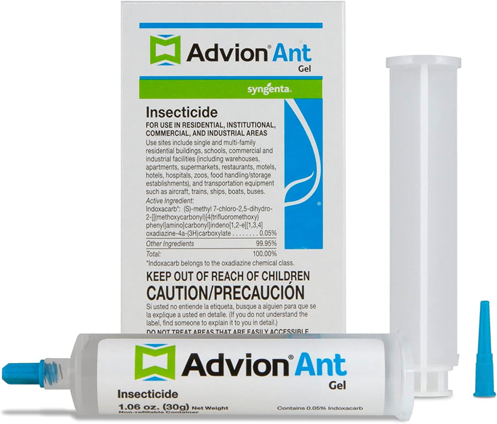 Advion Ant Gel Bait, 4 Tubes x 30-Grams, 1 Plunger and 2 Tips, Effective Ant Bait, Formulated with 0.05% Indoxacarb, Indoor and Outdoor Use, Ant Killer Gel for Control of Most Major Ant Species