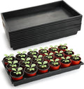 1020 Flat Seed Starter Trays 10 Pack, Plastic Nursery Pots Trays & Seeds Potting Plants Tray, Durable Carrying Seedling Starting Tray for Planting (Black)