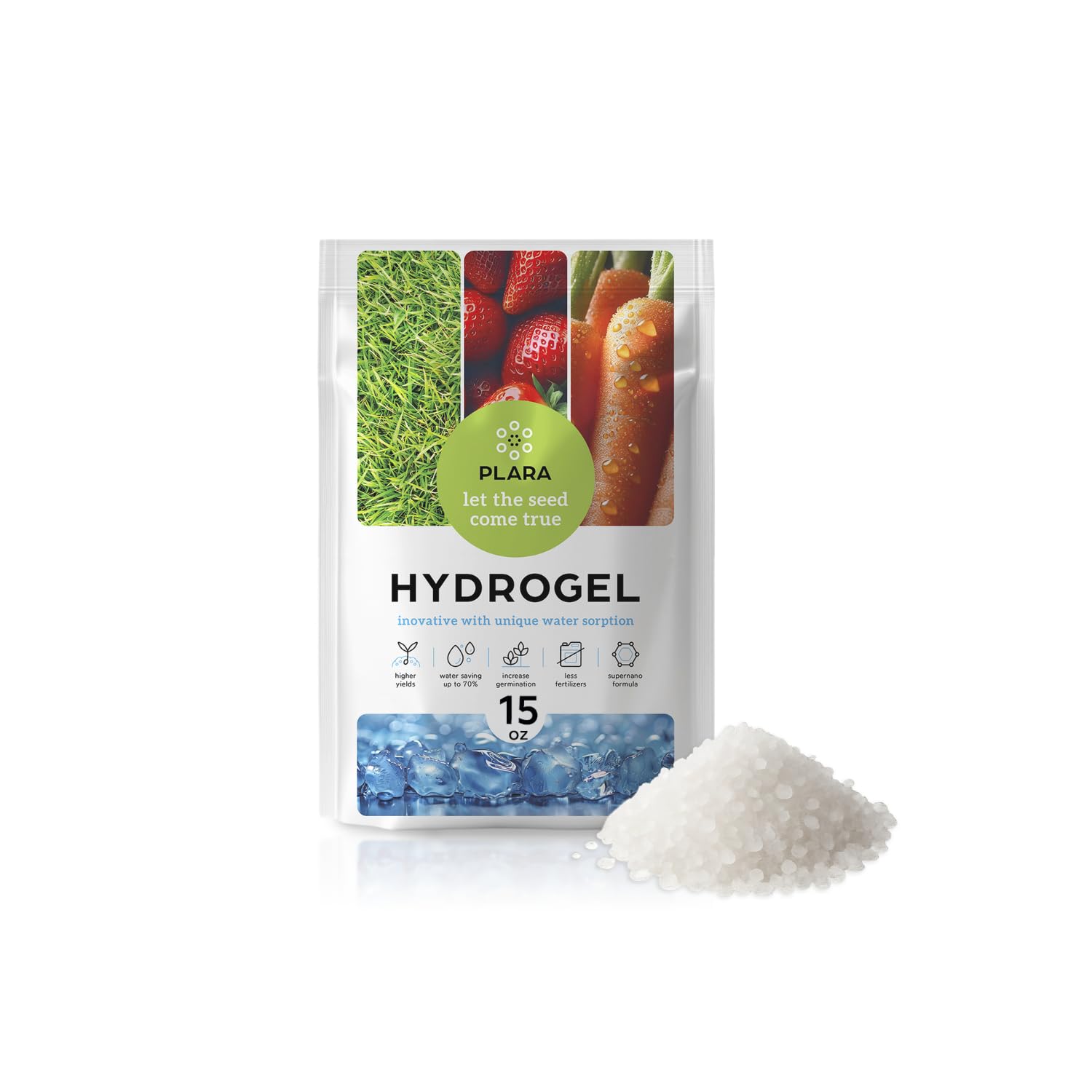 Water Storing Gel 15oz | Moisture Control for Soil | Non-Toxic Water Beads for Slow Release Water | Eco-Friendly Water Gel Crystals for Plants | Water Retention Gel