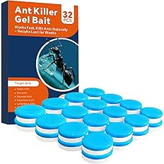 32 PCS Ant Killer Gel Bait Stations, Extra Strengthen Ant Bait Traps, Long-Lasting Effective Pest Gel for Carpenter Ants and Other Common Household Ants, No Mess Easy Use, Safe for Pets and Kids