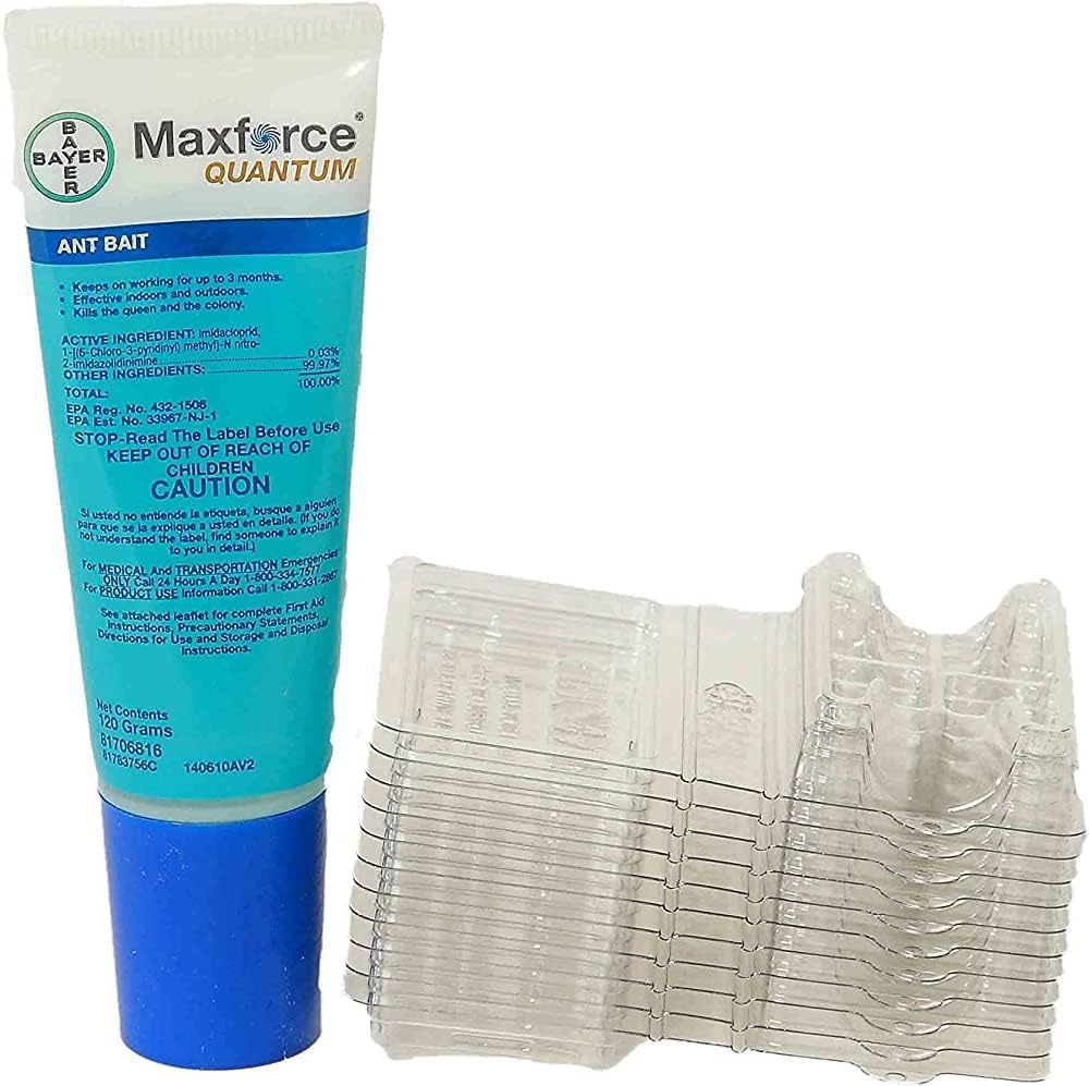 Maxforce Quantum 0.03% Imidacloprid Ant Control Liquid Bait with 10 stations, 120 Gram Bottle