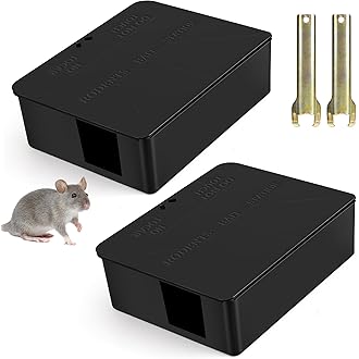 iTrap Mice & Rat Bait Stations – 2 Pack Rodent Control Boxes, Child & Pet-Safe Locking Design, Indoor/Outdoor Use with Mounting Brackets