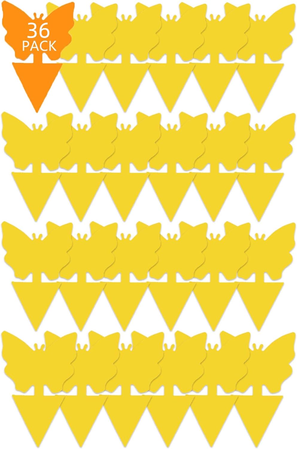 Garsum Fruit Fly Sticky Trap for Indoor and Outdoor, 36 Pack Fungus Gnat Killer for Houseplant,Mosquitos, Flying Insect, White Flies