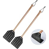 ZOCONE 3 Pack Leather Fly Swatters with Lanyard, Sturdy Fly Swatter Heavy Duty Wood Fly Swatter for Indoors and Outdoors