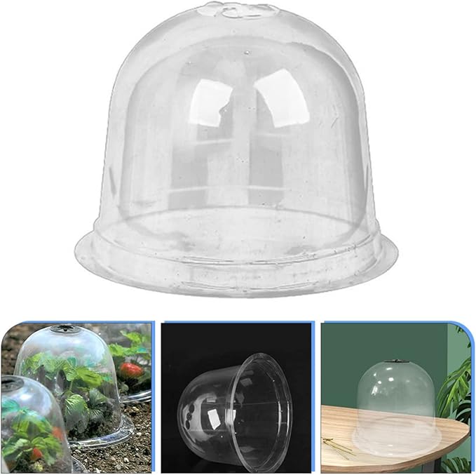 Happyyami Reusable Transparent Garden Cloches Plant Dome Cover for Outdoor Indoor Protection Greenhouse for Season Extension Easy to Install Plant Protector