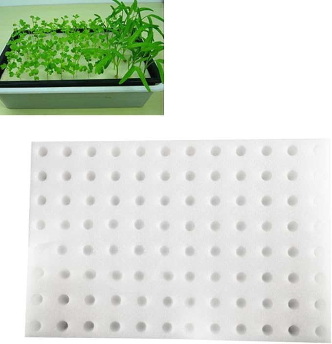 Pilipane Hydroponic Sponge, White Seedling Sponges, Soilless Cultivation Sponge, Polyester Planting Gardening Tool Rectangular Germination Sponge, Garden Accessory, 11 8x7 9x1 0in (96Pcs Blocks)