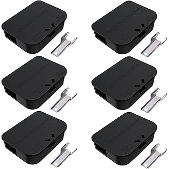 Qualirey 4 Pack Rat Bait Stations Large Rodent with Key Reusable Mouse Stations Mice Blocks Heavy Duty Boxes for Outdoor Rodents Mice Blocks, Bait Not Included, Black (9.8 x 7.5 x 3.9 Inches)