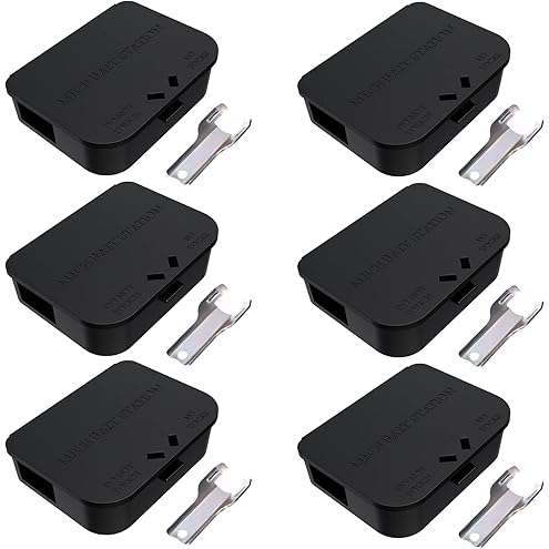 Qualirey 4 Pack Rat Bait Stations Large Rodent with Key Reusable Mouse Stations Mice Blocks Heavy Duty Boxes for Outdoor Rodents Mice Blocks, Bait Not Included, Black (9.8 x 7.5 x 3.9 Inches)