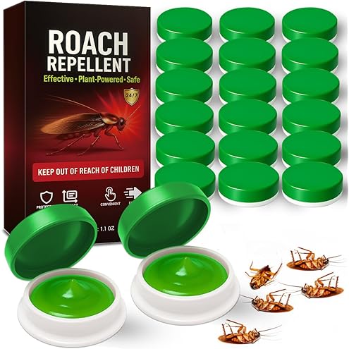 48Pack Roach Gel Bait,Roach Repellent for Home - Fast Acting Cockroach Killer Gel,Roach Killer Indoor Infestation Solution,Long Lasting Natural Roaches Control for Kitchen, Bathroom, Garage