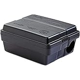 Qualirey 4 Pack Rat Bait Stations Large Rodent with Key Reusable Mouse Stations Mice Blocks Heavy Duty Boxes for Outdoor Rodents Mice Blocks, Bait Not Included, Black (9.8 x 7.5 x 3.9 Inches)